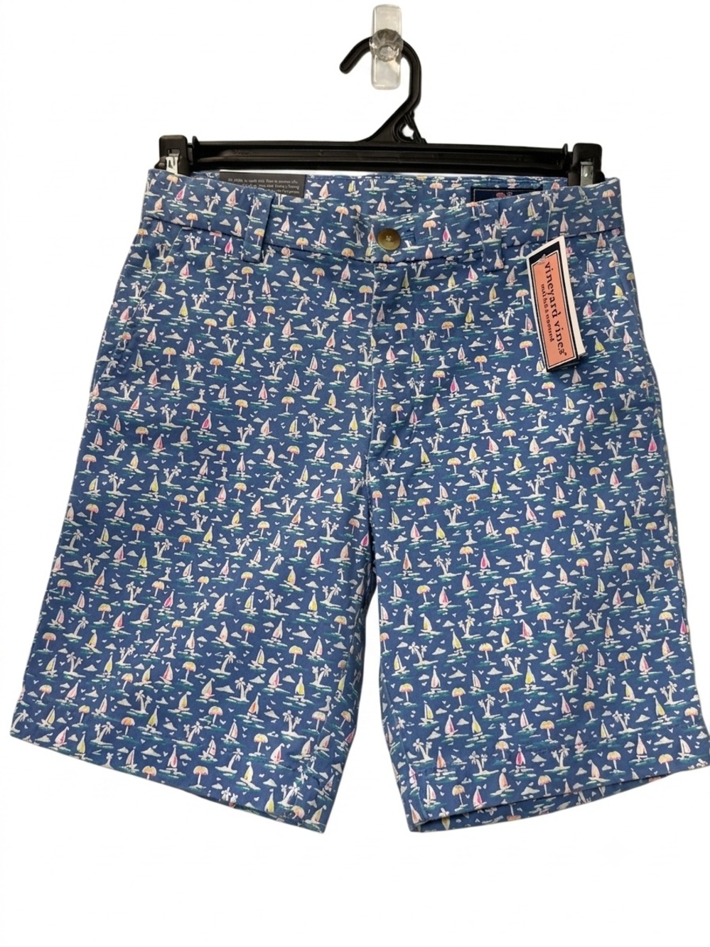 NWT Vineyard Vines Boys Breaker Shorts Blue Size 8 Blue Nautical Palm Tree